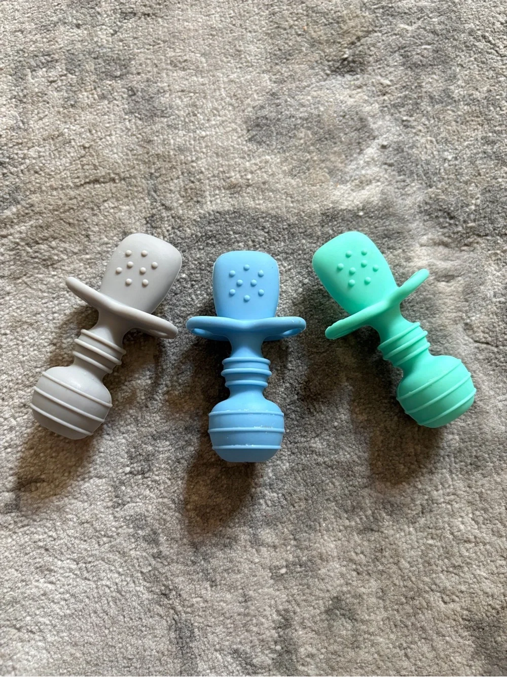 Silicone Spoon Bib Feeder - Blue, Mint, Beige